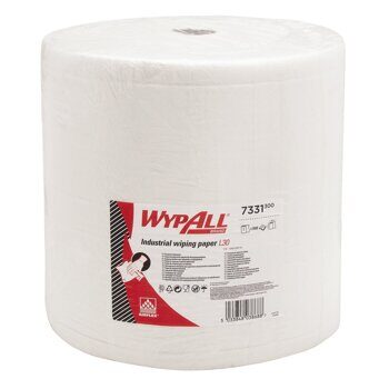 Протирочный материал WypAll L30 для удаления загрязнений на производстве, большой рулон, белый, 1000 листов