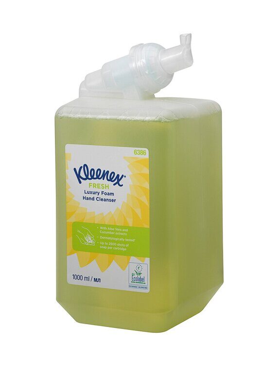 Пенное мыло для рук Kleenex Fresh Luxury в картридже, зеленый, 1 л