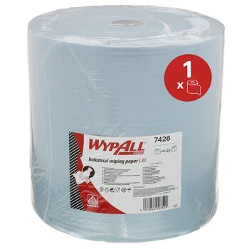 Протирочный материал WypAll L30 для удаления загрязнений на производстве, большой рулон, синий, 670 листов