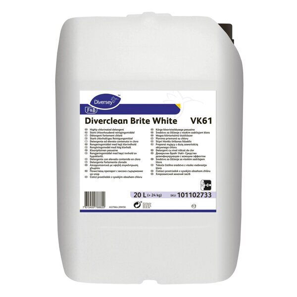 Diverclean Brite White VK61 - Моющее средство с высоким содержанием хлора, 20 л