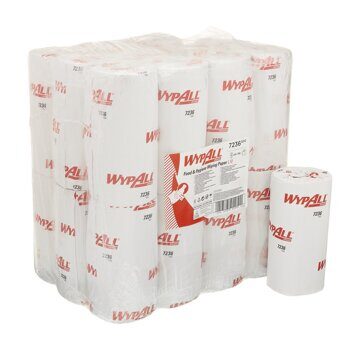 Протирочный материал WypAll L10 для пищевой промышленности и общей очистки, компактный рулон, белый, 24 рулона по 165 листов